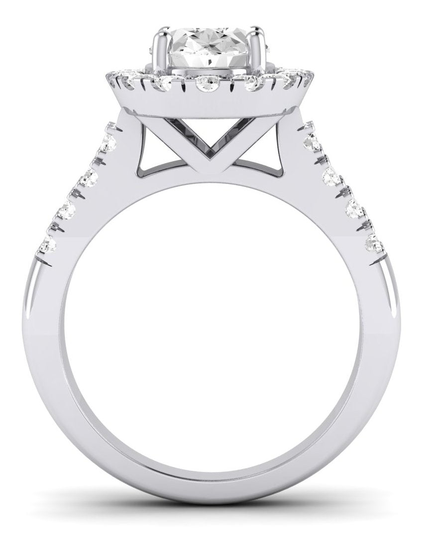 Velvet Oval Moissanite Engagement Ring whitegold