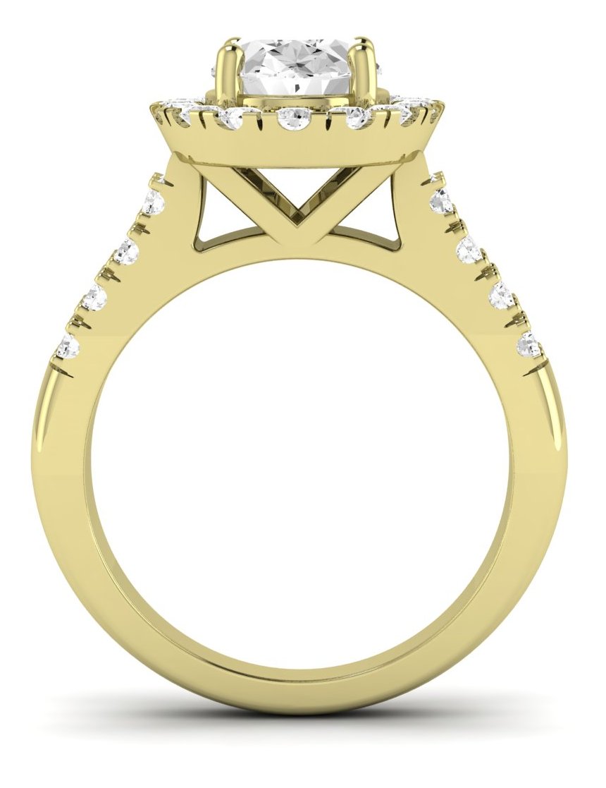 Velvet Oval Moissanite Engagement Ring yellowgold