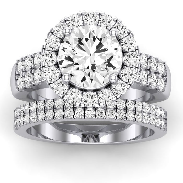 Velvet Moissanite Matching Band Only (does Not Include Engagement Ring)  For Ring With Round Center whitegold
