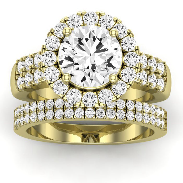 Velvet Diamond Matching Band Only (does Not Include Engagement Ring)  For Ring With Round Center yellowgold