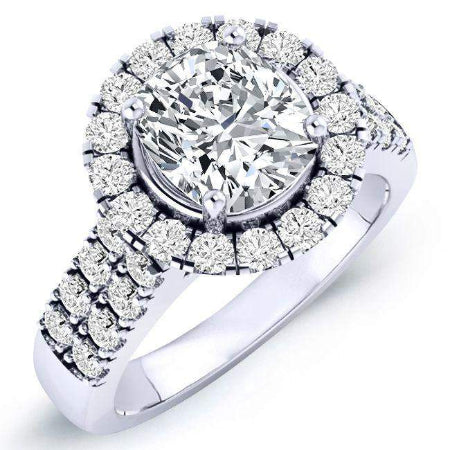 Velvet Cushion Moissanite Engagement Ring whitegold