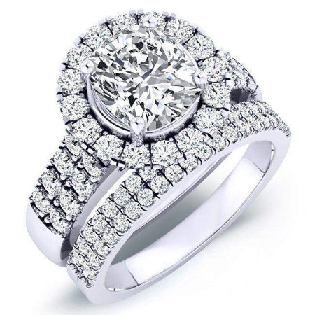 Velvet Cushion Diamond Bridal Set (Lab Grown Igi Cert) whitegold