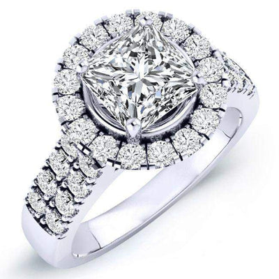 Velvet Princess Moissanite Engagement Ring whitegold