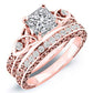Venus Moissanite Matching Band Only (engagement Ring Not Included) For Ring With Princess Center rosegold