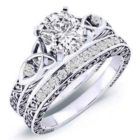 Venus Cushion Diamond Bridal Set (Lab Grown Igi Cert) whitegold