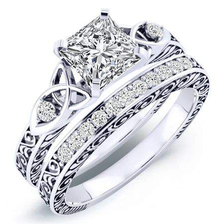 Venus Moissanite Matching Band Only (engagement Ring Not Included) For Ring With Princess Center whitegold