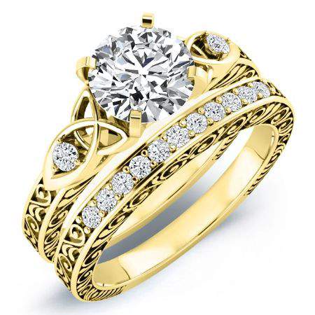 Venus Moissanite Matching Band Only (engagement Ring Not Included) For Ring With Round Center yellowgold