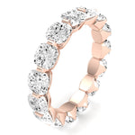 Silk Cushion Cut Moissanite Eternity Band rosegold