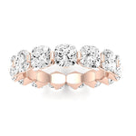 Silk Cushion Cut Moissanite Eternity Band rosegold