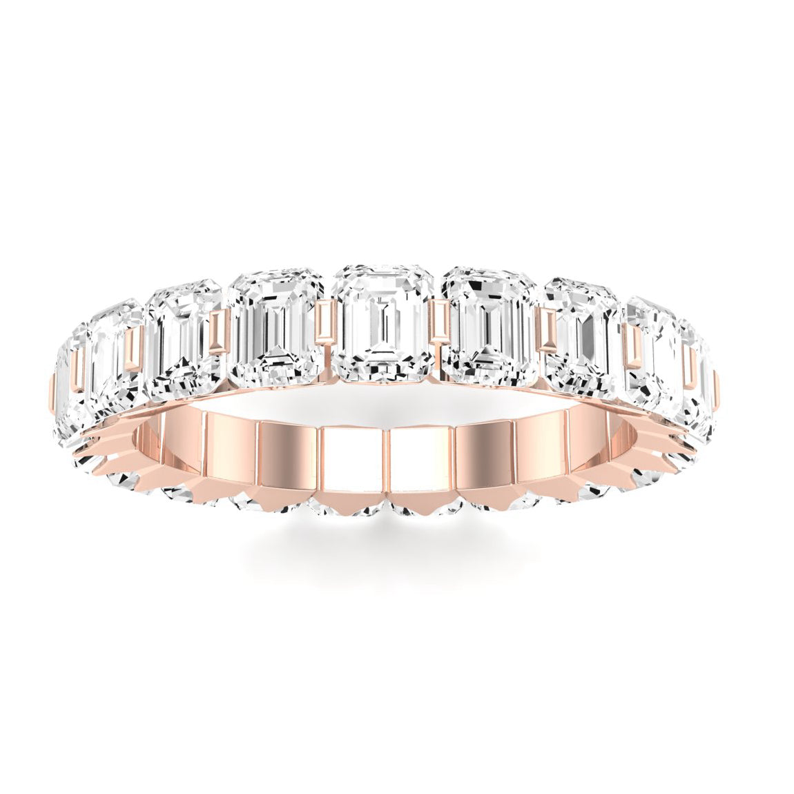 Silk Emerald Cut Diamond Eternity Band (Clarity Enhanced) rosegold