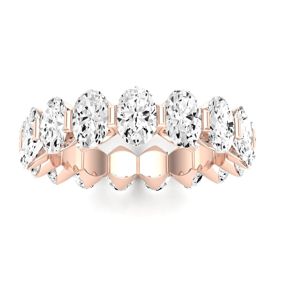 Silk Oval Cut Diamond Eternity Band (Clarity Enhanced) rosegold