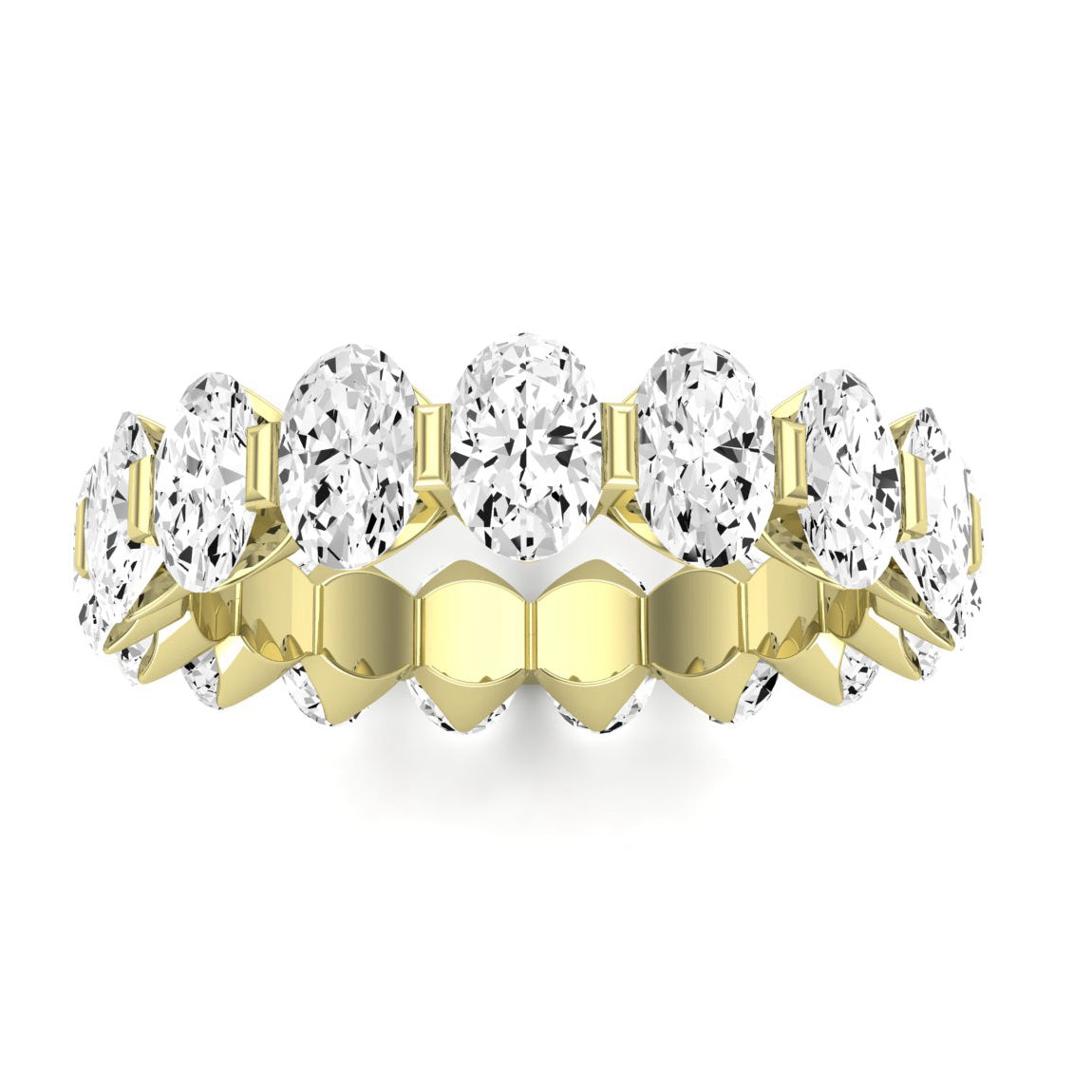 Silk Oval Cut Diamond Eternity Band (Clarity Enhanced) yellowgold