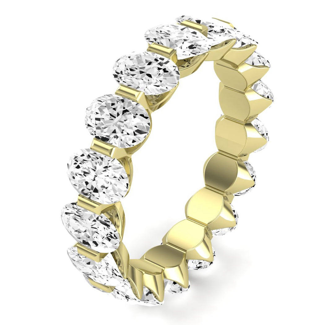 Silk Oval Cut Diamond Eternity Band (Clarity Enhanced) yellowgold