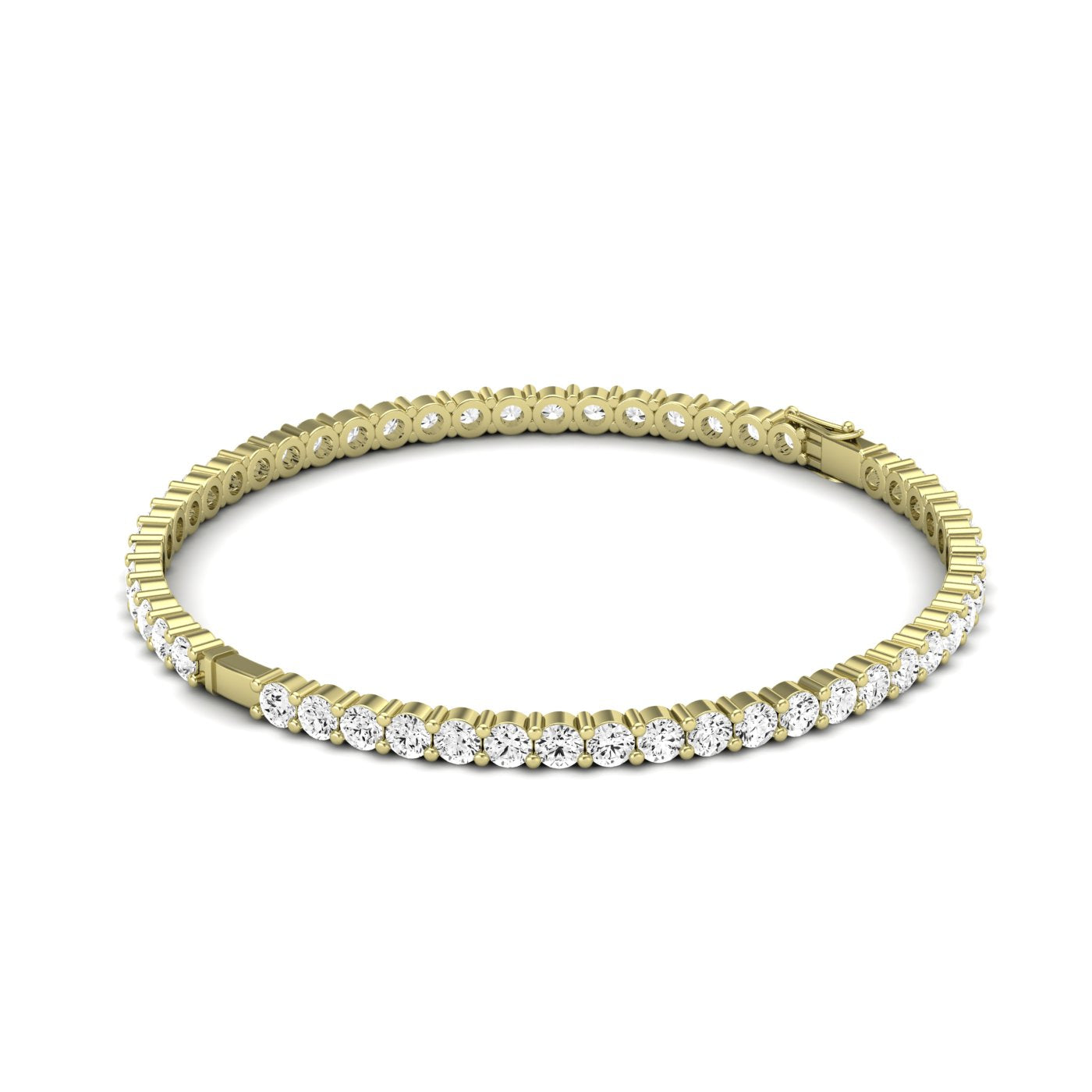 Athena Round Classic Bangle Diamond Bracelet (clarity Enhanced) yellowgold