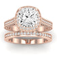 Wallflower Moissanite Matching Band Only ( Engagement Ring Not Included) For Ring With Cushion Center rosegold