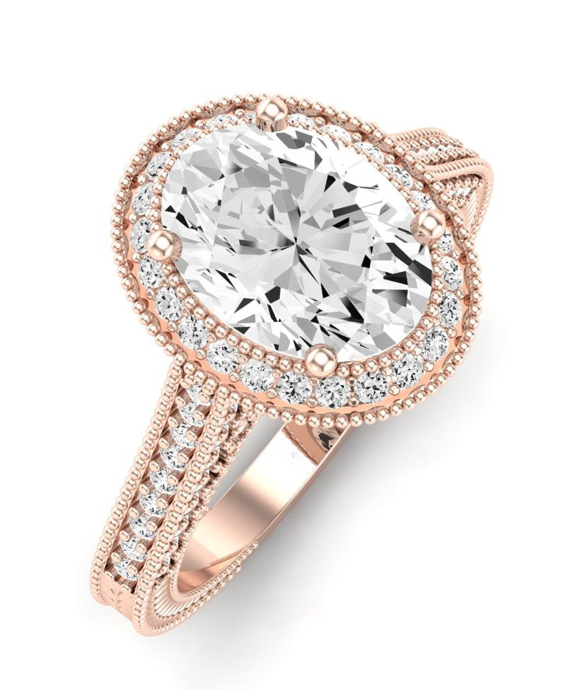 Wallflower Oval Diamond Engagement Ring (Lab Grown Igi Cert) rosegold