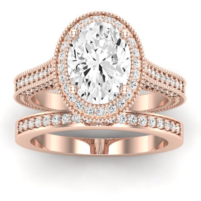 Wallflower Oval Diamond Bridal Set (Lab Grown Igi Cert) rosegold