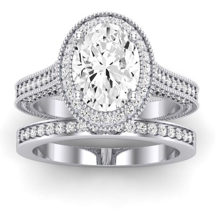 Wallflower Diamond Matching Band Only ( Engagement Ring Not Included) For Ring With Oval Center whitegold