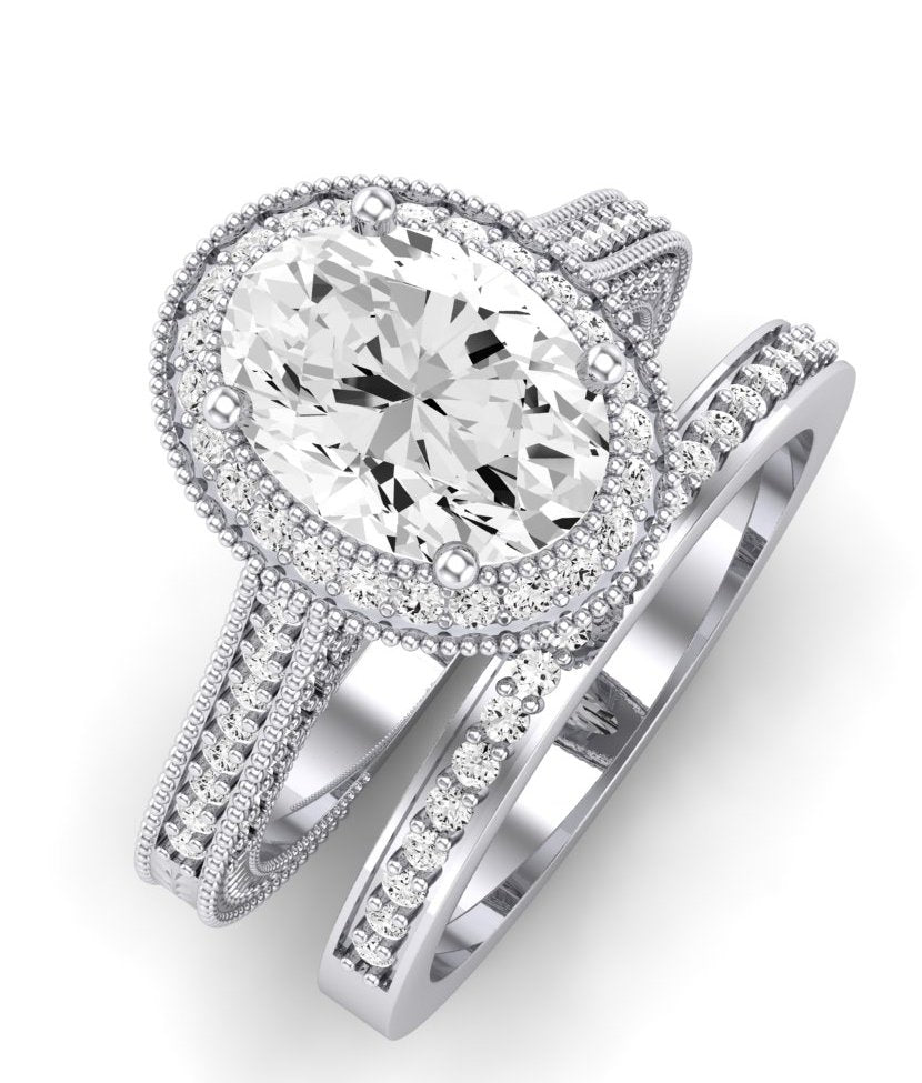 Wallflower Oval Diamond Bridal Set (Lab Grown Igi Cert) whitegold