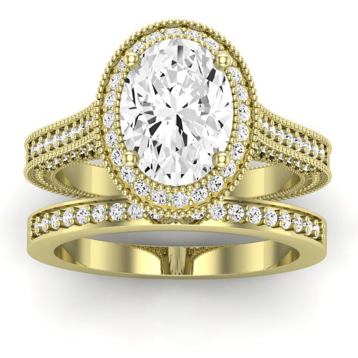 Wallflower Diamond Matching Band Only ( Engagement Ring Not Included) For Ring With Oval Center yellowgold