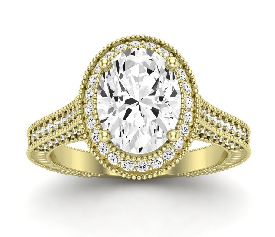 Wallflower Oval Diamond Engagement Ring (Lab Grown Igi Cert) yellowgold