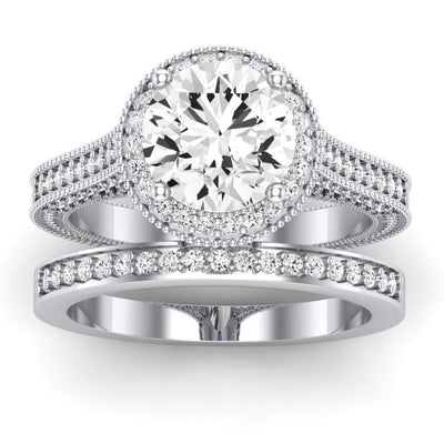 Wallflower Diamond Matching Band Only (does Not Include Engagement Ring) For Ring With Round Center whitegold