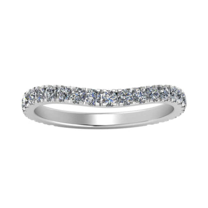 Elowen Curved Trendy Diamond Wedding Ring whitegold