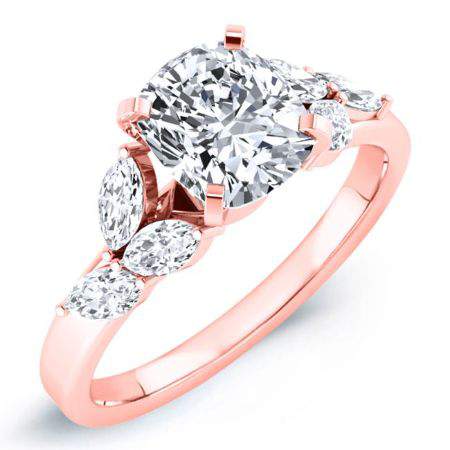 Wisteria Cushion Diamond Engagement Ring (Lab Grown Igi Cert) rosegold