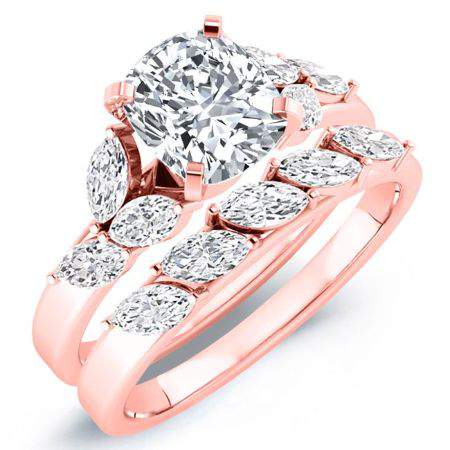 Wisteria Cushion Diamond Bridal Set (Lab Grown Igi Cert) rosegold