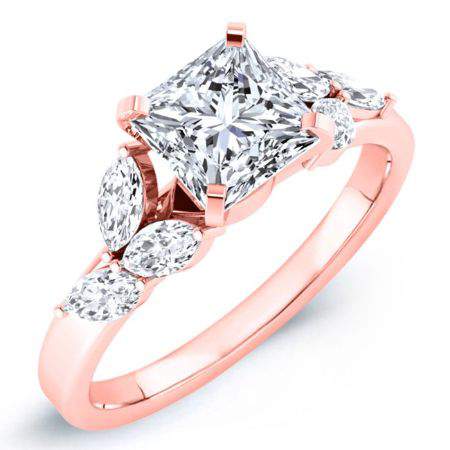 Wisteria Princess Moissanite Engagement Ring rosegold