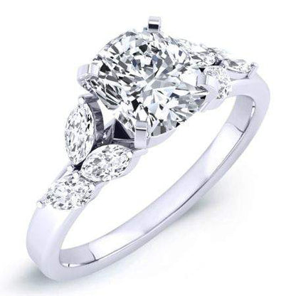 Wisteria Cushion Diamond Engagement Ring (Lab Grown Igi Cert) whitegold