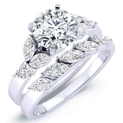 Wisteria Diamond Matching Band Only (engagement Ring Not Included) For Ring With Round Center whitegold
