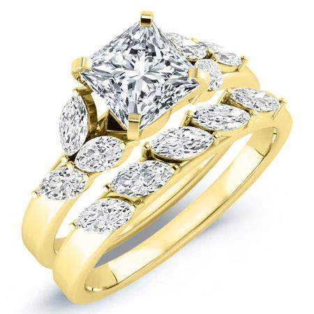 Wisteria Princess Moissanite Bridal Set yellowgold