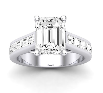 Yarrow Emerald Moissanite Engagement Ring whitegold