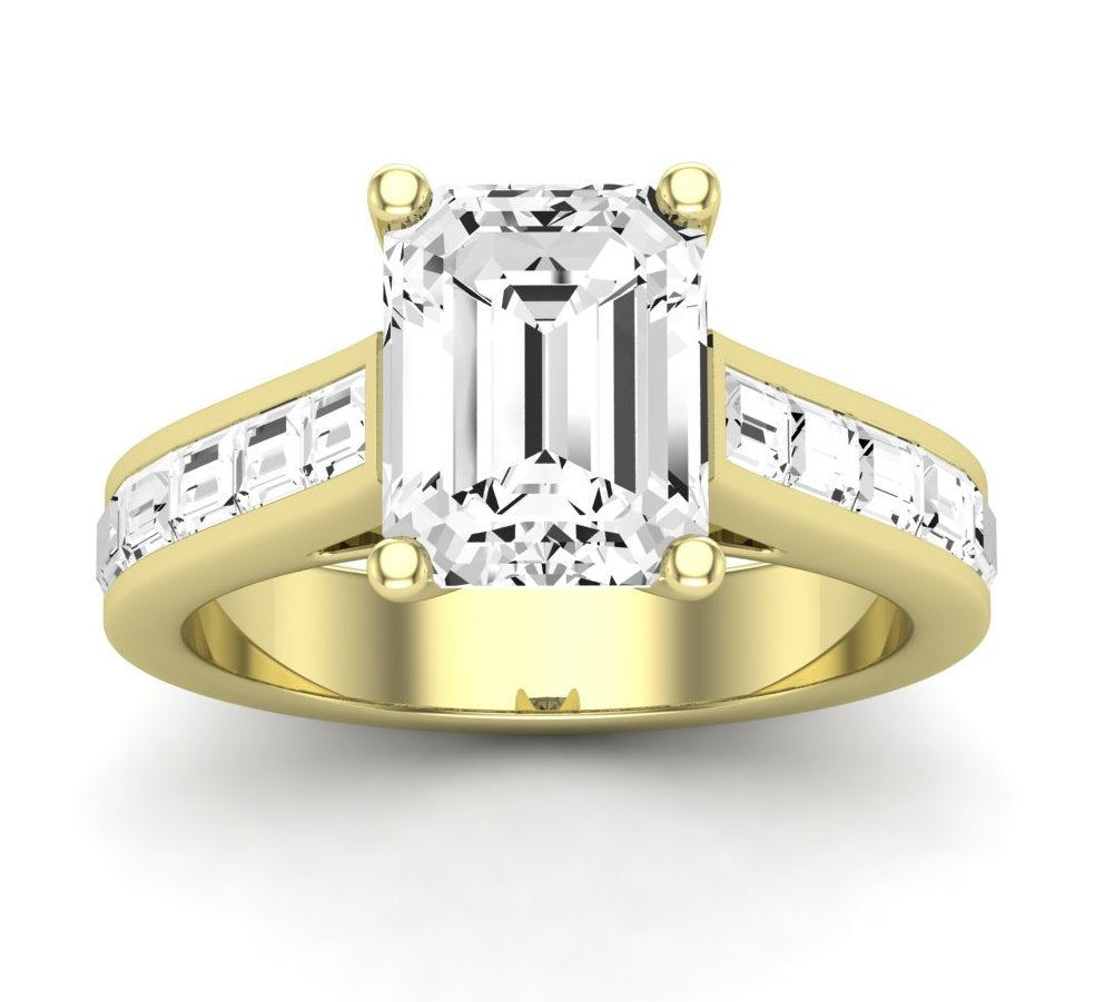 Yarrow Emerald Moissanite Engagement Ring yellowgold