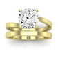 Zinnia Moissanite Matching Band Only ( Engagement Ring Not Included) For Ring With Cushion Center yellowgold