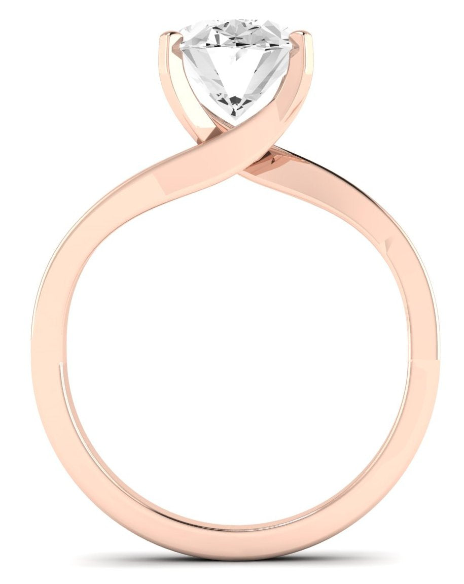 Zinnia Oval Moissanite Engagement Ring rosegold