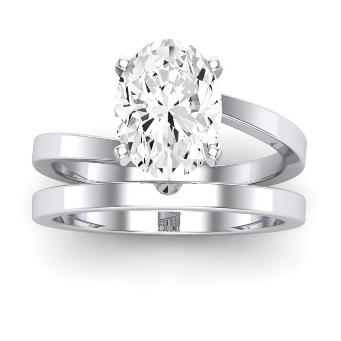 Zinnia Diamond Matching Band Only ( Engagement Ring Not Included) For Ring With Oval Center whitegold