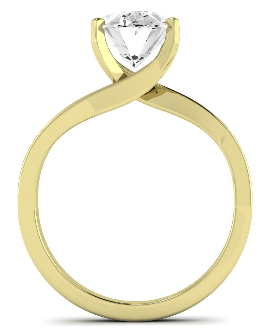 Zinnia Oval Moissanite Engagement Ring yellowgold