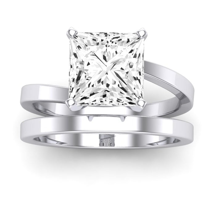 Zinnia Diamond Matching Band Only ( Engagement Ring Not Included) For Ring With Princess Center whitegold